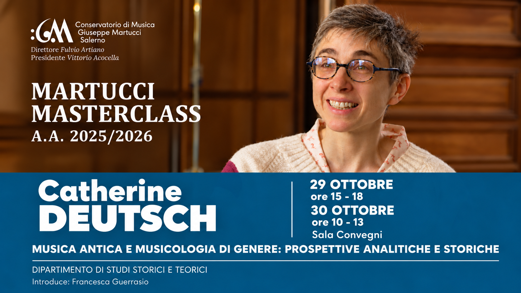 Musica antica e musicologia di genere: masterclass con Catherine Deutsch