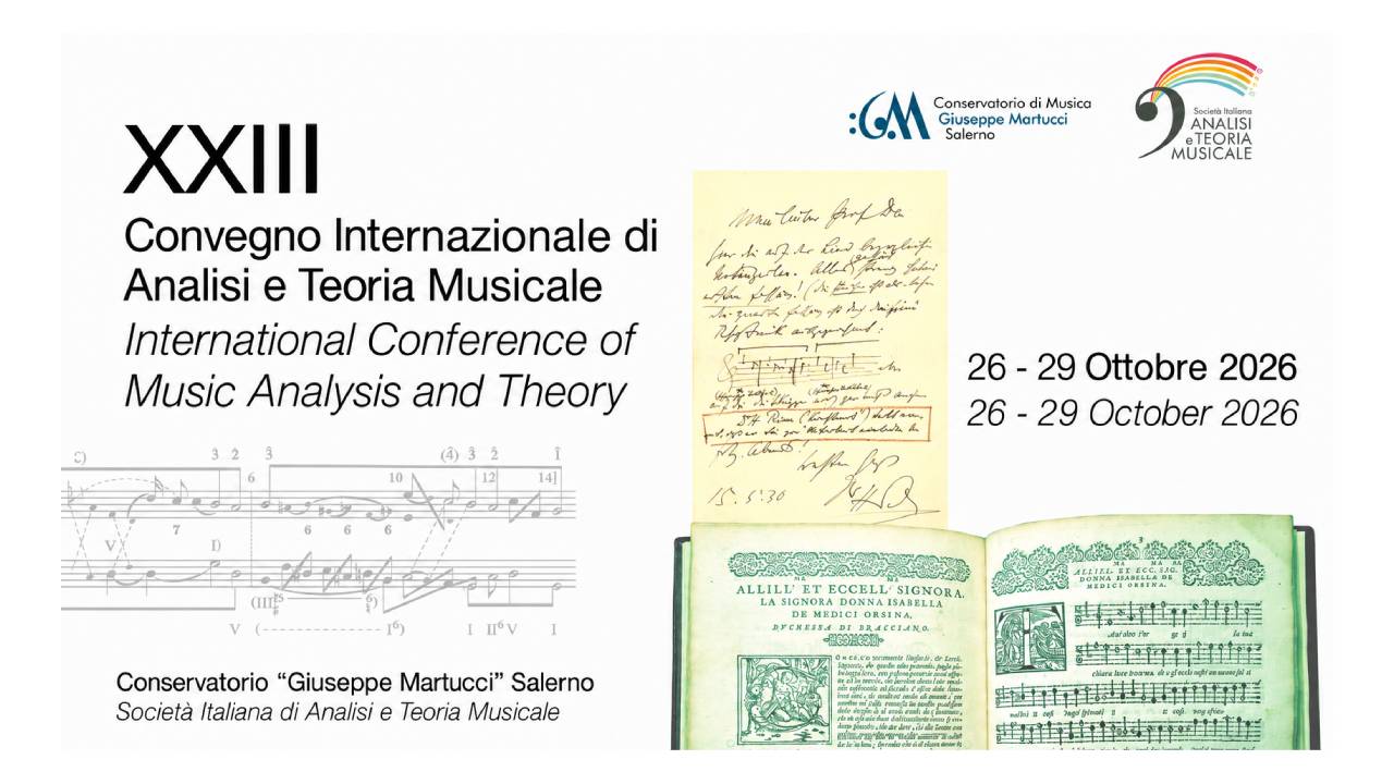 XXIII Convegno Internazionale di Analisi e Teoria Musicale (26–29 ottobre 2026)