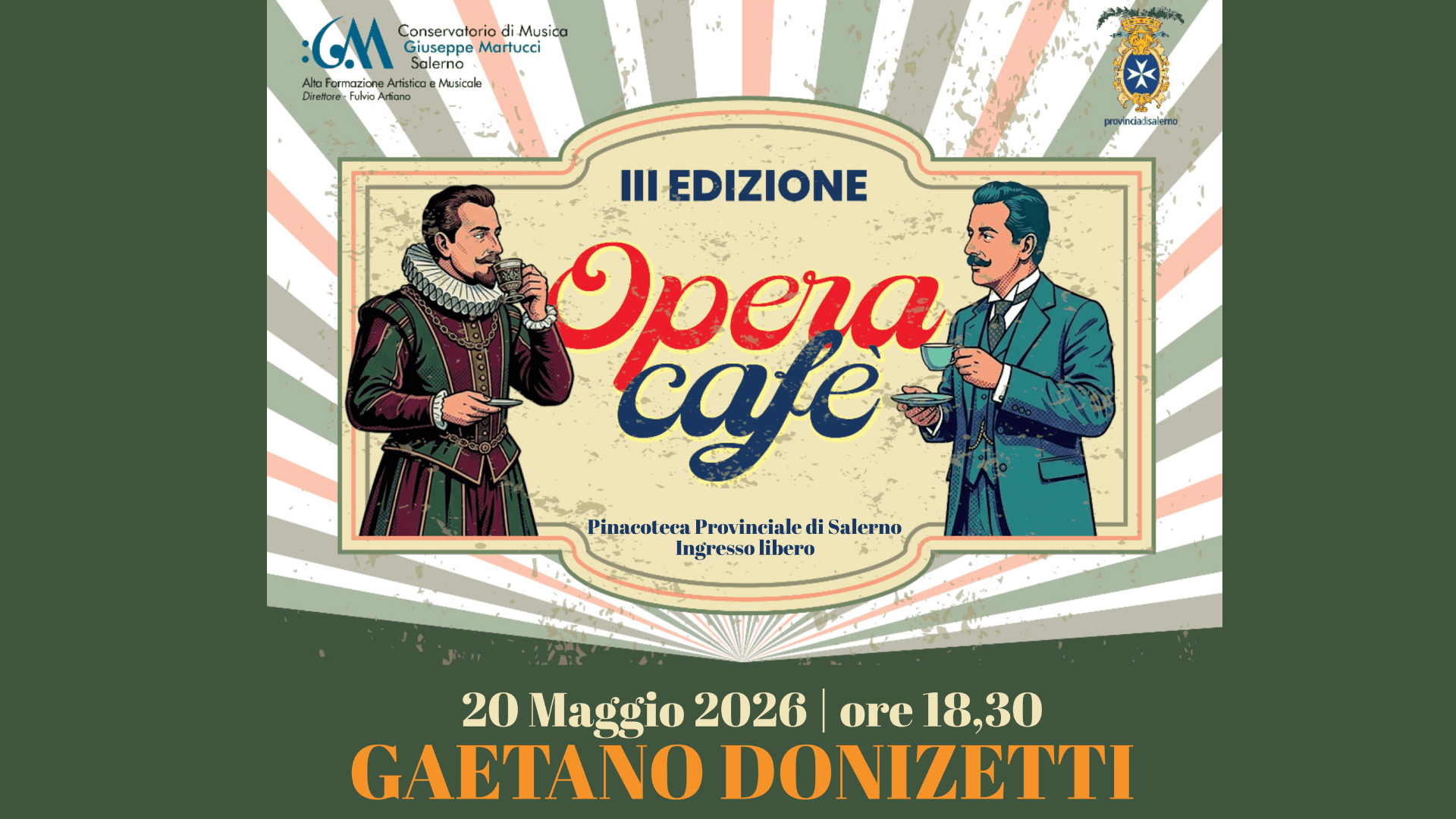 Opera Cafè: sesto appuntamento alla Pinacoteca provinciale
